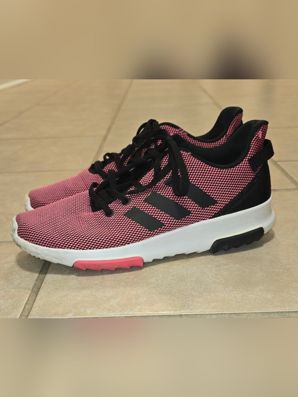 adidas Pink and Black Low-Profile Athletic Sneakers